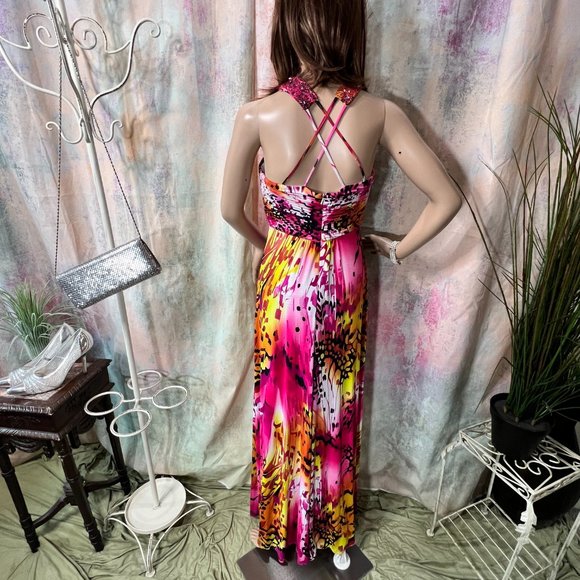 📌JS Boutique Eye-Catching Beaded Color Splashes Prom - Formal - Party Dress - Picture 3 of 16